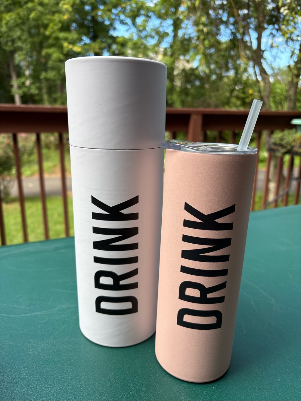 DRINK Tumbler in Matte Pink with Clear Lid and Straw